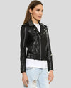 Kimora Black Studded Leather Jacket