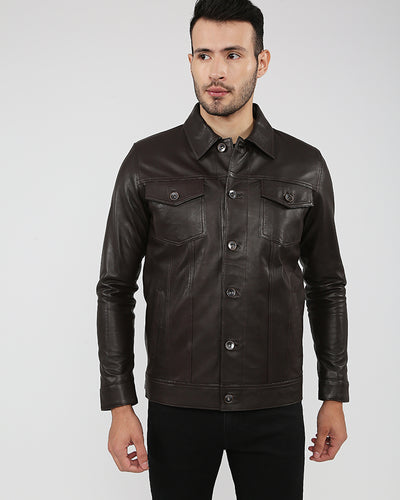 Legend Brown Racer Leather Jacket