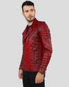 Burke Distressed Red Motorcycle Leather Jacket