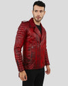 Burke Distressed Red Motorcycle Leather Jacket