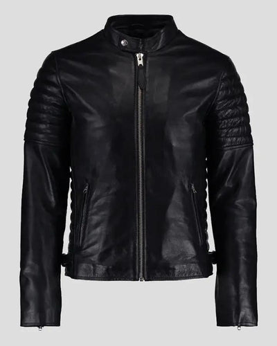 Neil Black Quilted Lambskin Leather Jacket