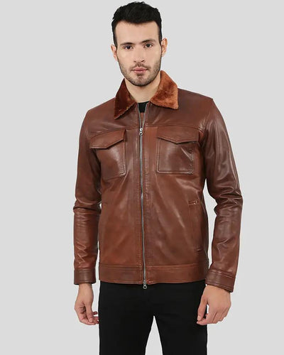 Peyton Brown Racer Leather Jacket 1