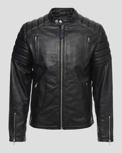 Rene Black Quilted Lambskin Leather Jacket