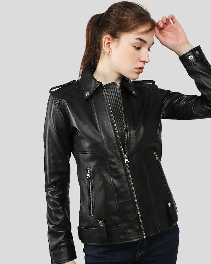 Ladies Jackets Black Patent Leather Jacket Racer Jacket Womens