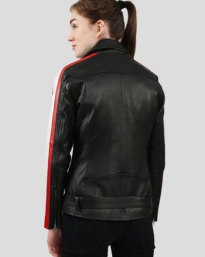 Zelda Black Biker Leather Jacket 7