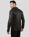 Mason Brown Quilted Racer Leather Jacket