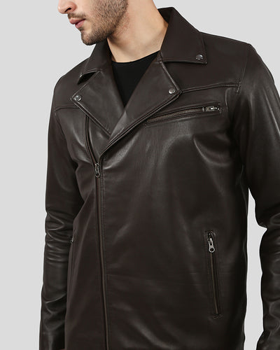 Vermont Brown Motorcycle Leather Jacket