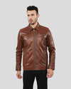 Leroy Brown Racer Leather Jacket