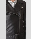 Sandra Black Biker Leather Jacket 5