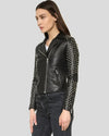 Taliyah Black Studded Leather Jacket 3