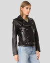 Whitley Black Biker Leather Jacket