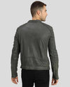 Buck Grey Biker Genuine Leather Jacket