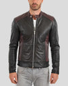 Euan Black Biker Leather Jacket