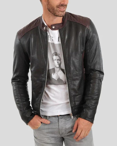 Euan Black Biker Leather Jacket