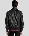 Mike Black Bomber Leather Jacket