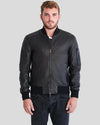 Clark Black Bomber Lambskin Leather Jacket 2
