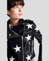 Maya Star Black Biker Leather Jacket