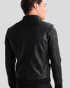 Juan Black Leather Racer Jacket