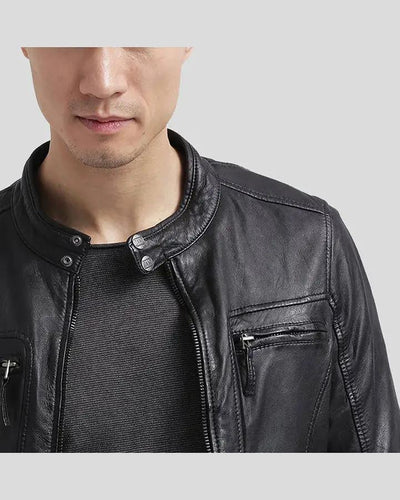 Scott Black Leather Racer Jacket