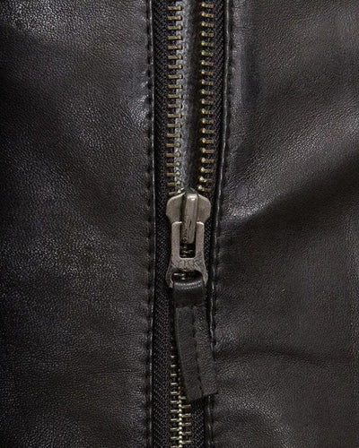 Jami Black Hooded Leather Jacket
