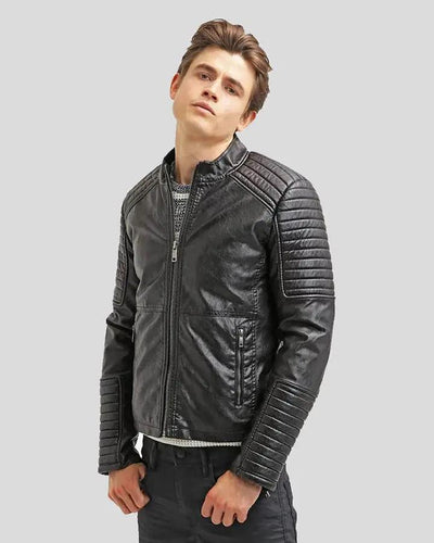 Robt Black Quilted Leather Jacket