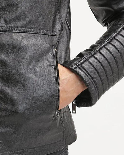 Robt Black Quilted Leather Jacket