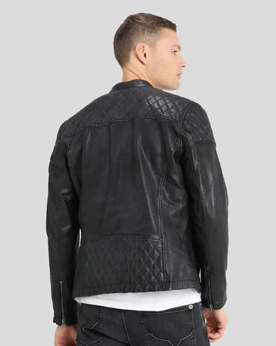 Dion Black Motorcycle Leather Jacket