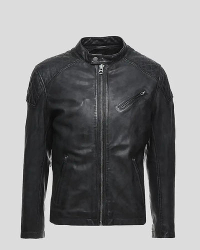 Dion Black Motorcycle Leather Jacket