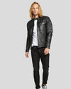 Gary Black Motorcycle Leather Jacket