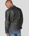 Lucas Black Motorcycle Leather Jacket