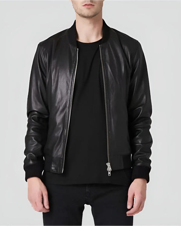 G-1 Black Leather Bomber Jacket - Mush Editions – Musheditions