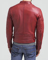 Vivian Red Quilted Racer Leather Jacket 1