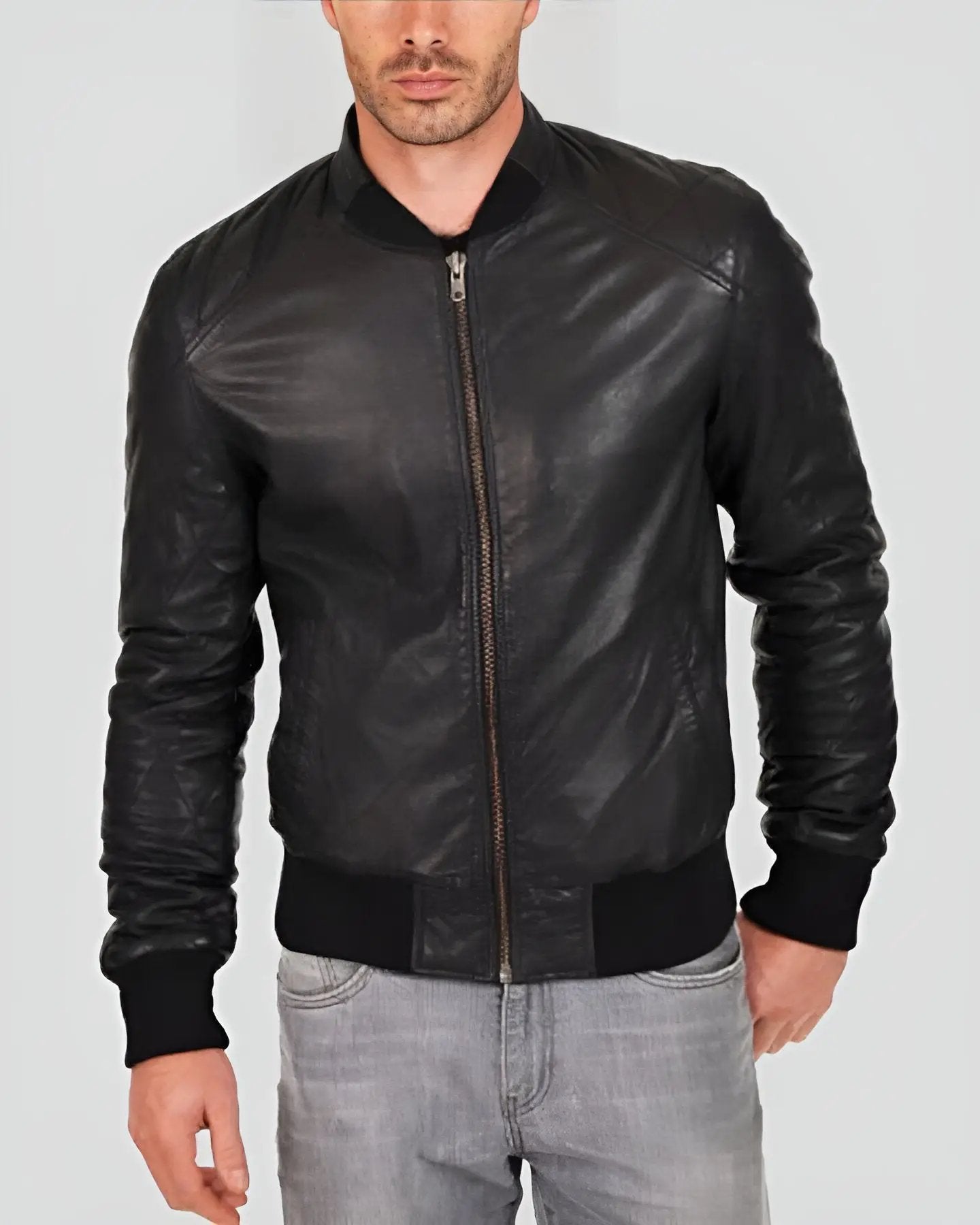 Black Bomber Leather Jackets