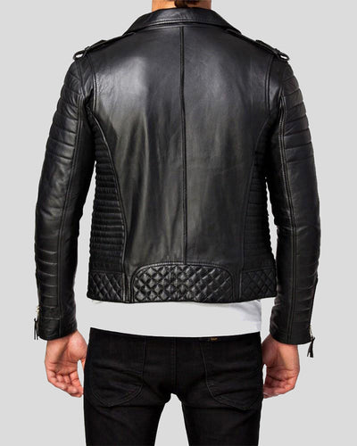 Ambrose Black Quilted Lambskin Leather Jacket