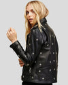 Khloe Black Studded Leather Jacket 2